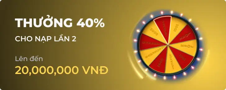 Hình ảnh khuyến mãi Thưởng 40% tại vn123
